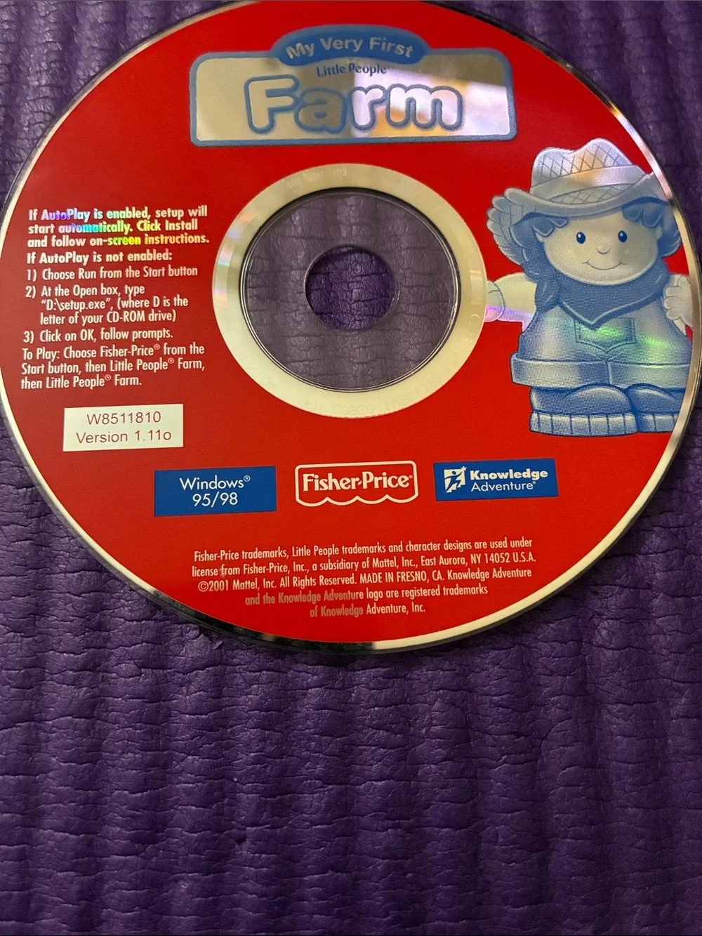 Vintage Fisher-Price Little People Farm CD- Rom